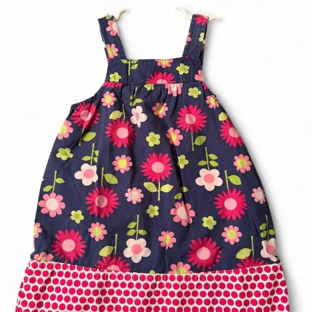 Carter's Girls Floral Print Jumper Dress Size 18 Months Navy Blue